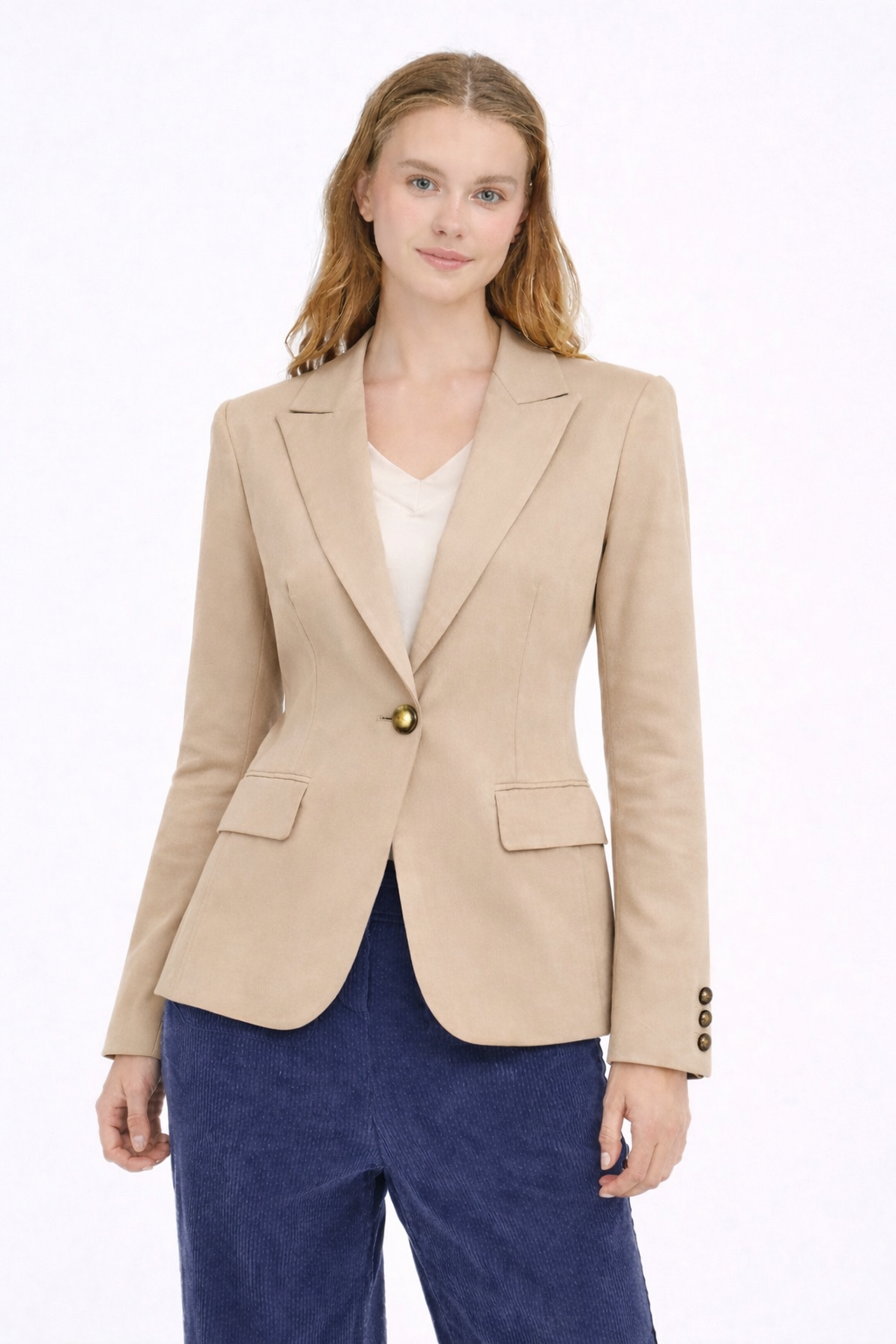 Giacca monopetto beige