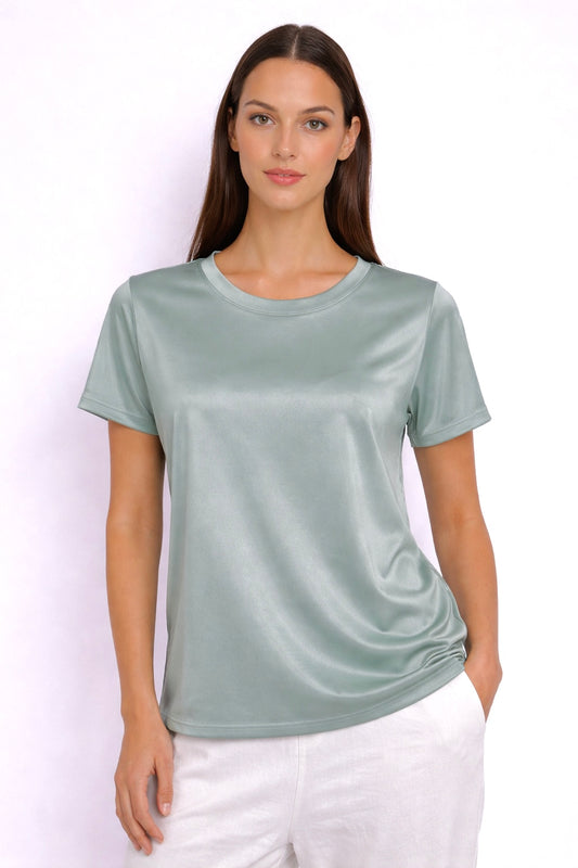 T-shirt in viscosa tiffany