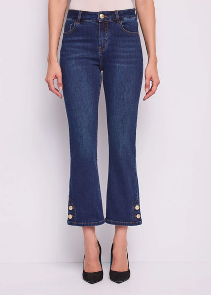 Jeans flare cropped da donna in cotone used