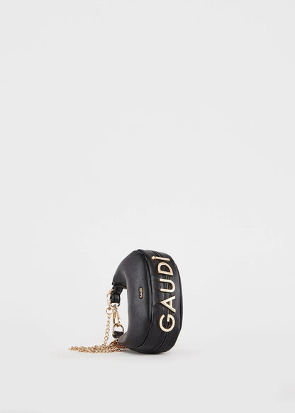 Borsa crossbody nera con catena