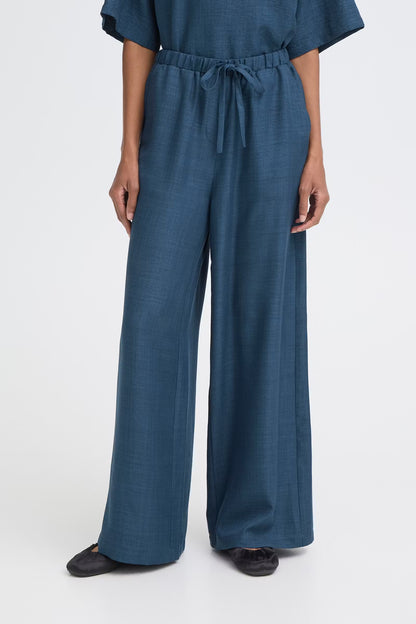 Pantalone gamba larga blu