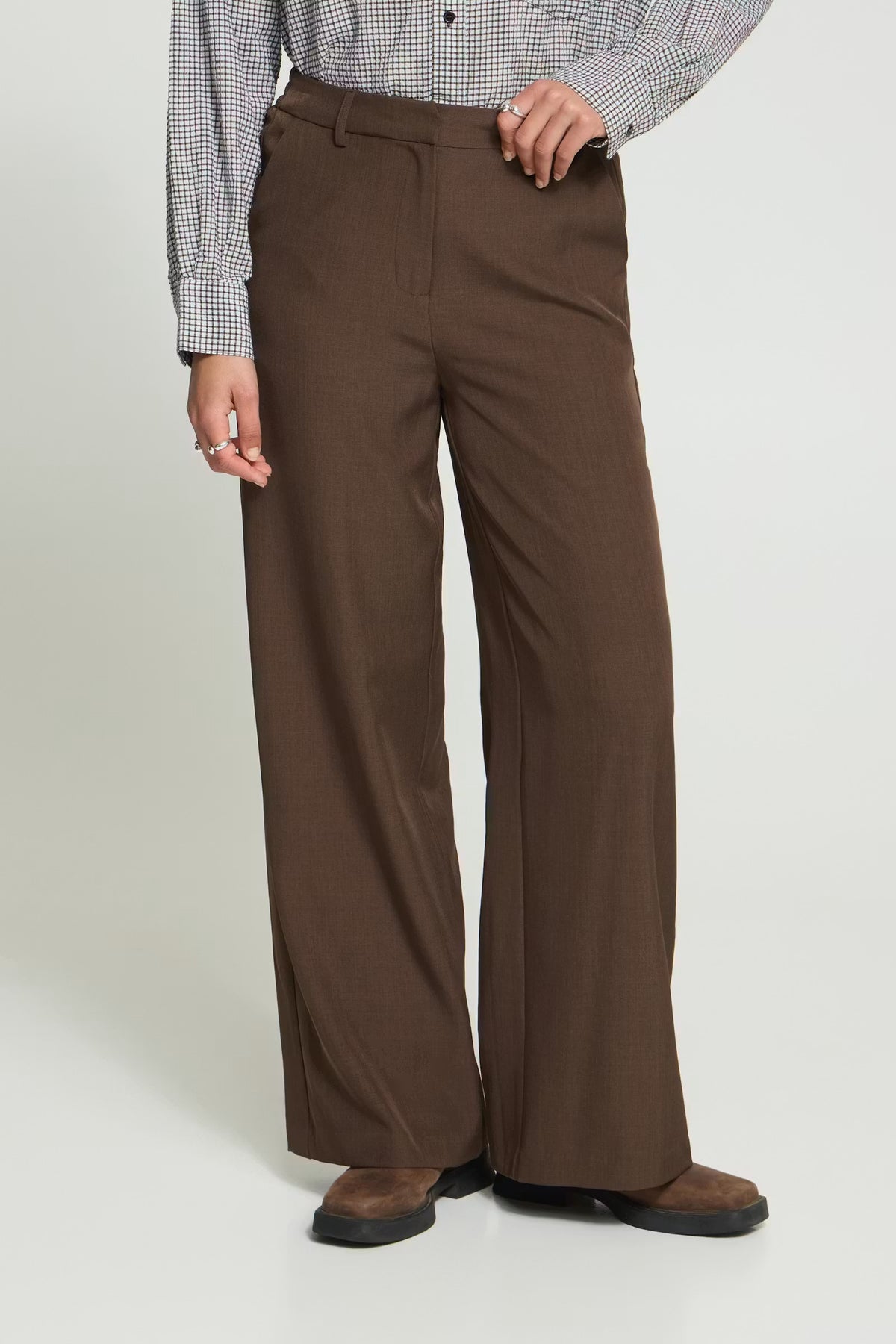Pantalone a gamba larga marrone