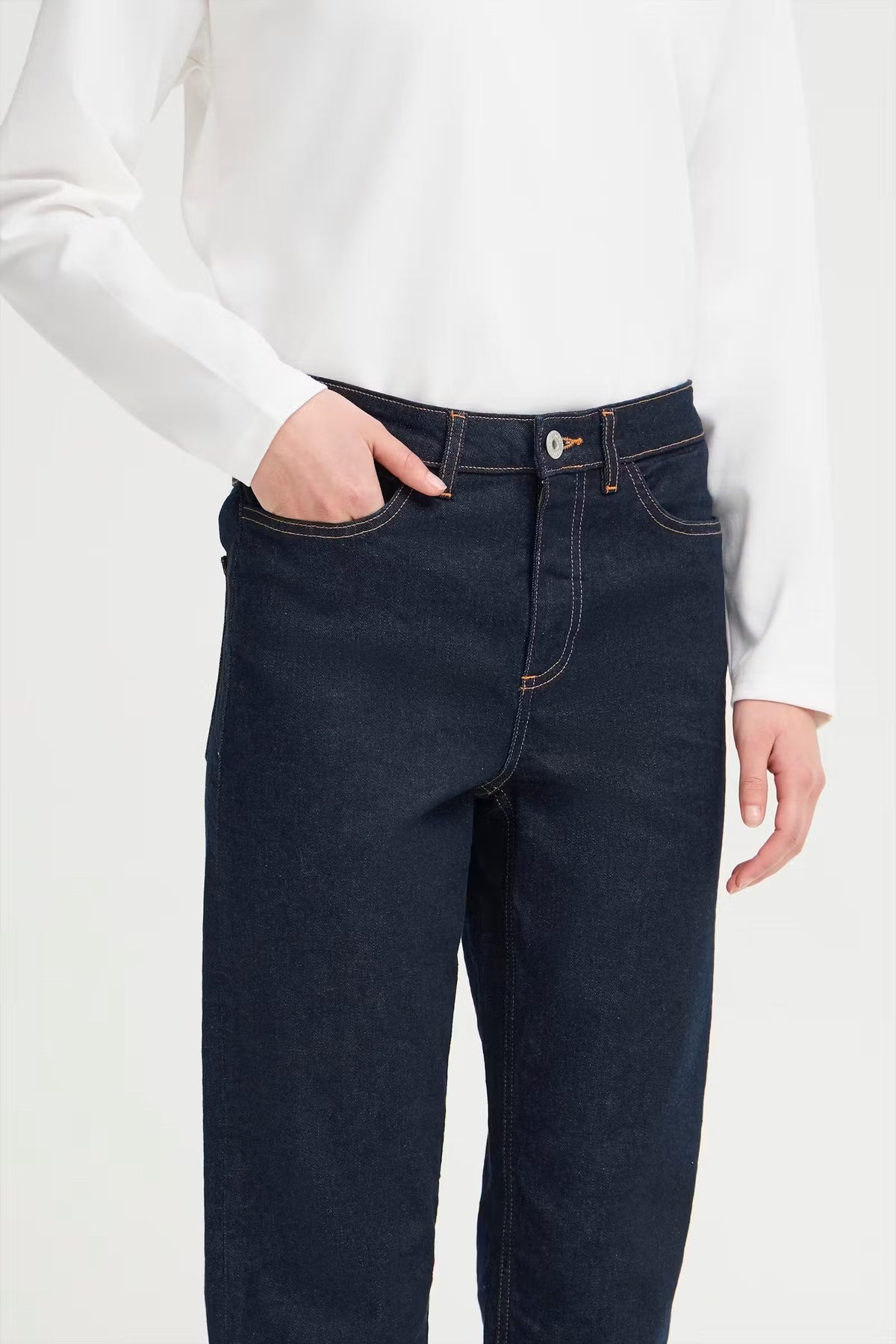 Jeans cropped denim scuro