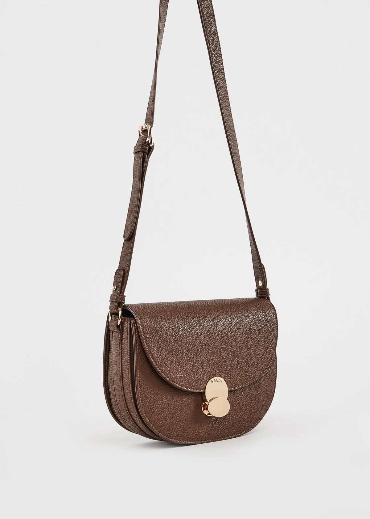 Borsa crossbody marrone in similpelle