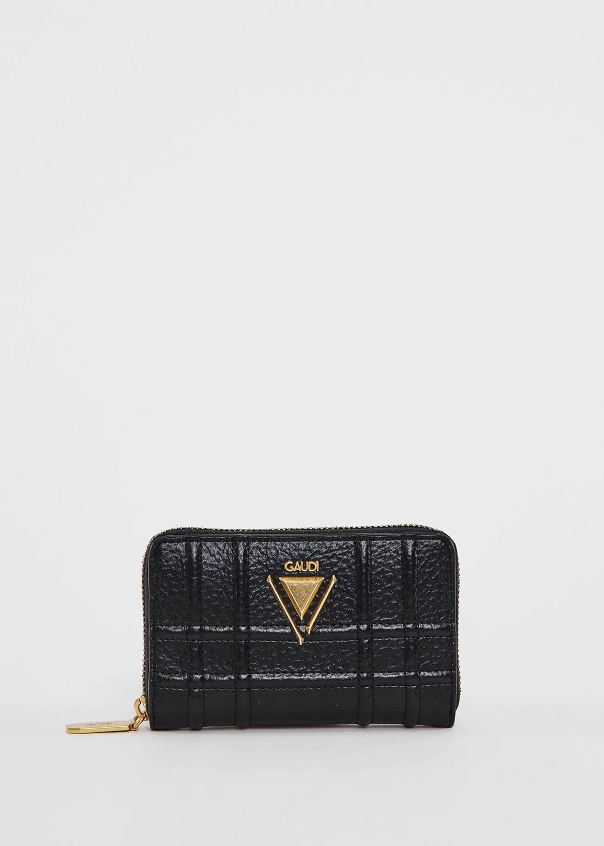 Mini portafoglio zip-around nero
