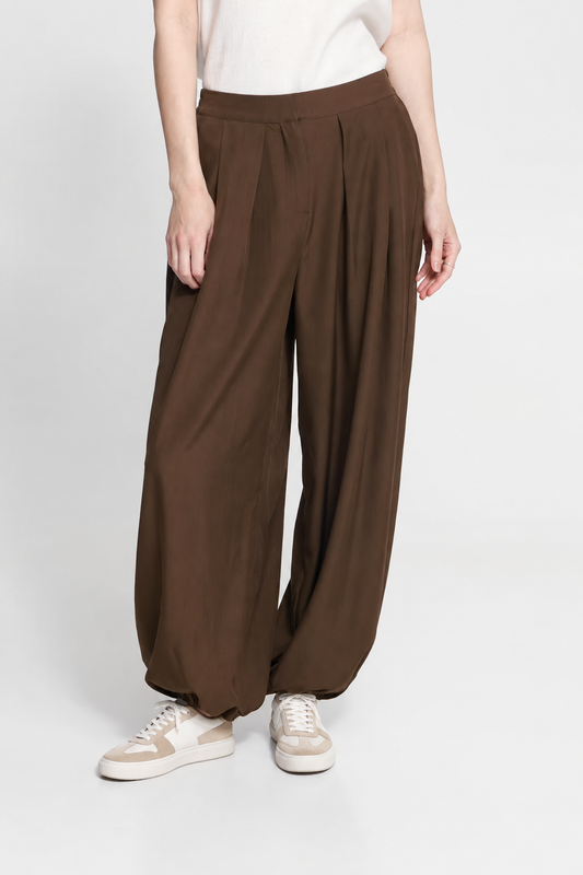 Pantaloni a gamba larga con vita alta