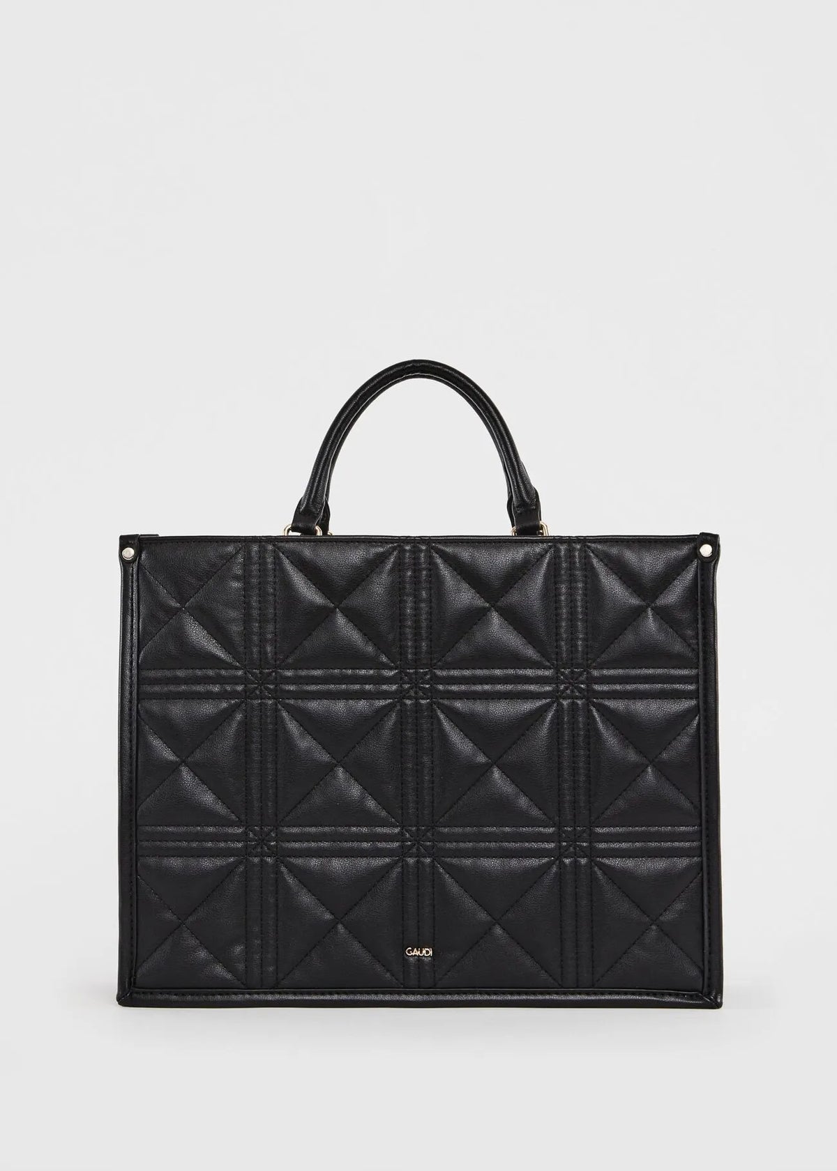 Shopping bag matelassé nera con charm