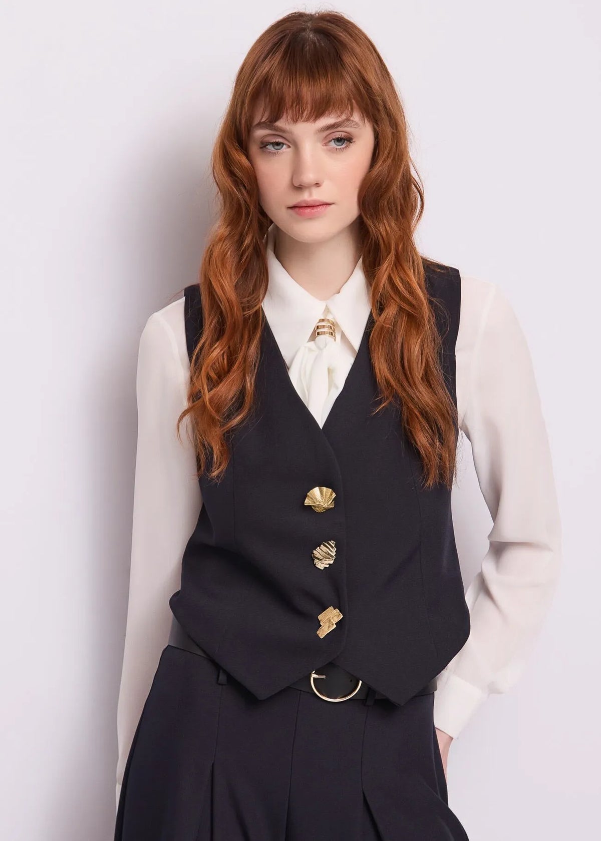 Gilet monopetto da donna con scollo a V