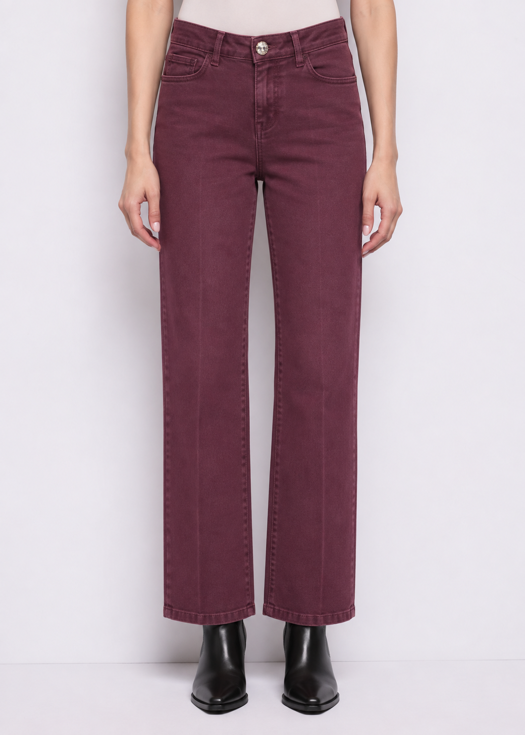 Pantalone a gamba dritta bordeaux