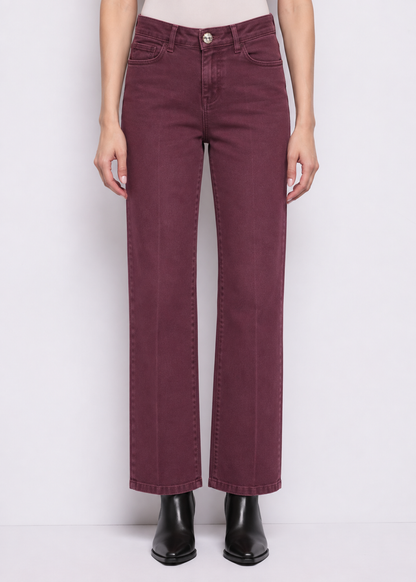 Pantalone a gamba dritta bordeaux