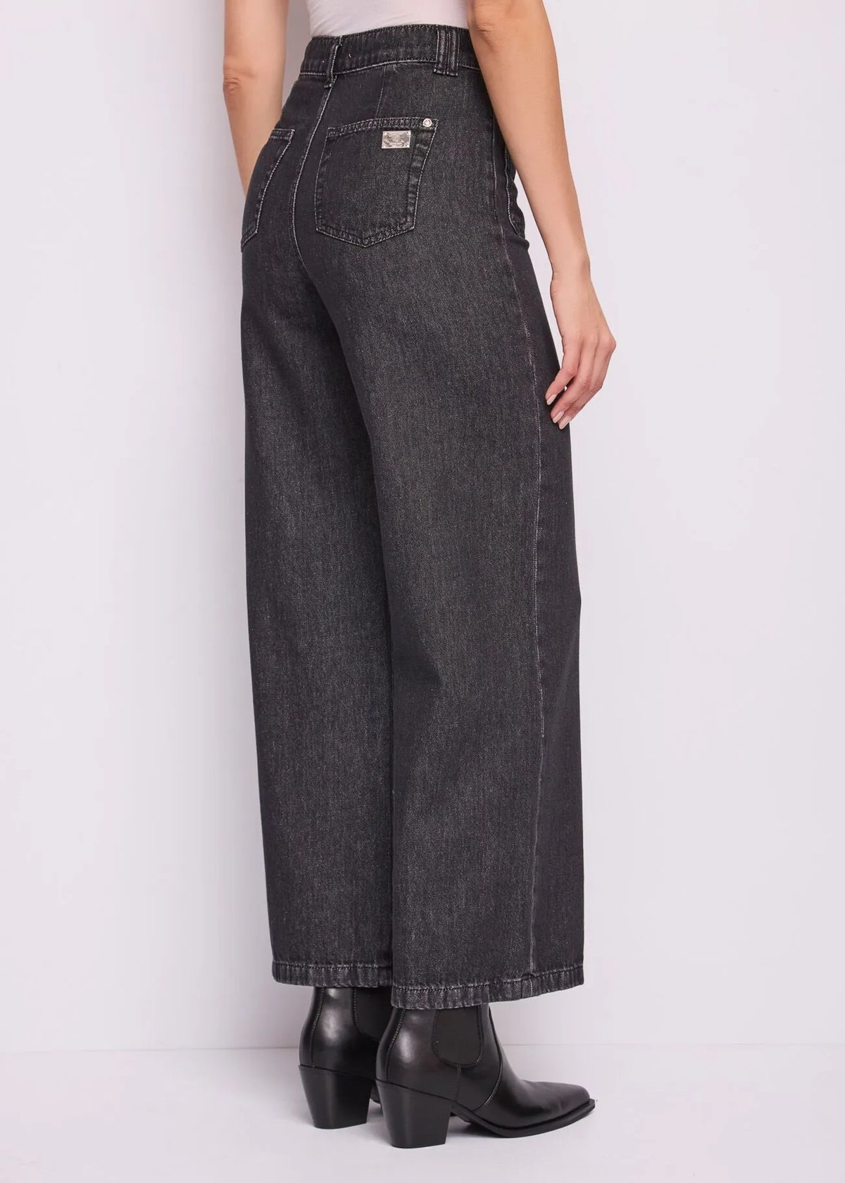 Jeans wide leg a vita alta da donna