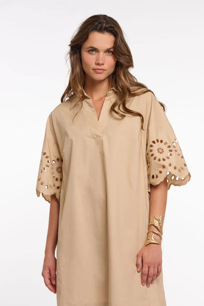 Abito beige in cotone