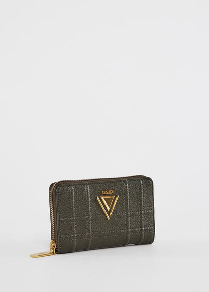 Mini portafoglio zip-around verde