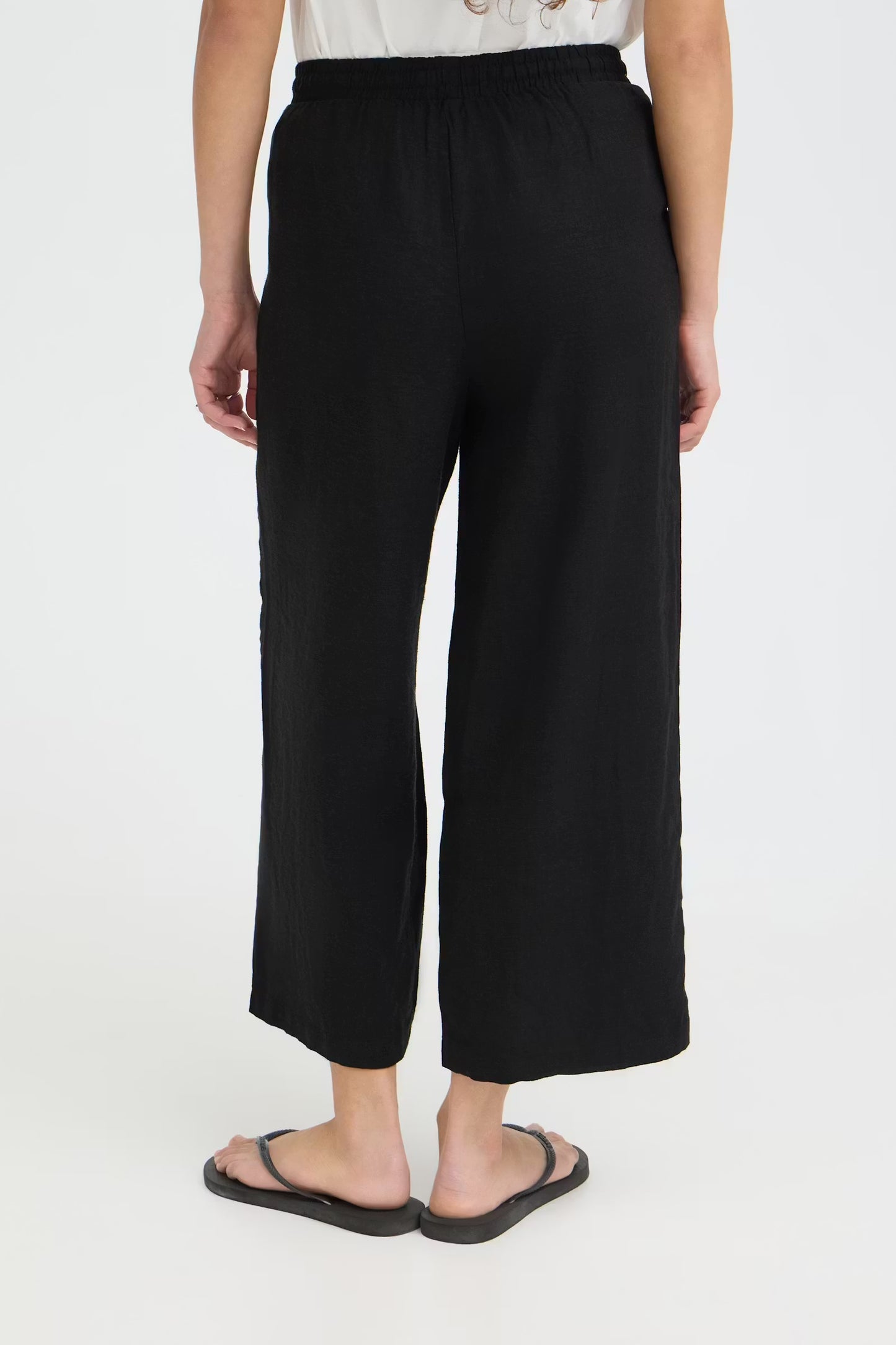 Pantaloni neri misto lino