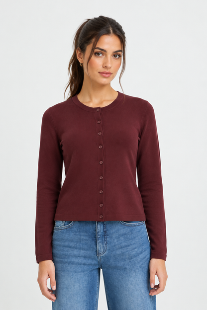 Cardigan con scollo a O