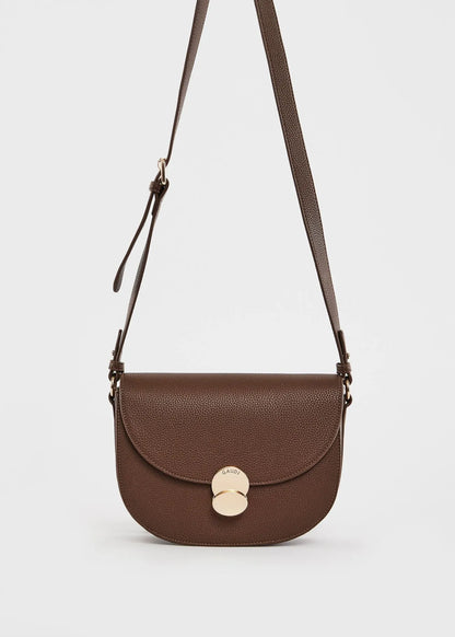 Borsa crossbody marrone in similpelle