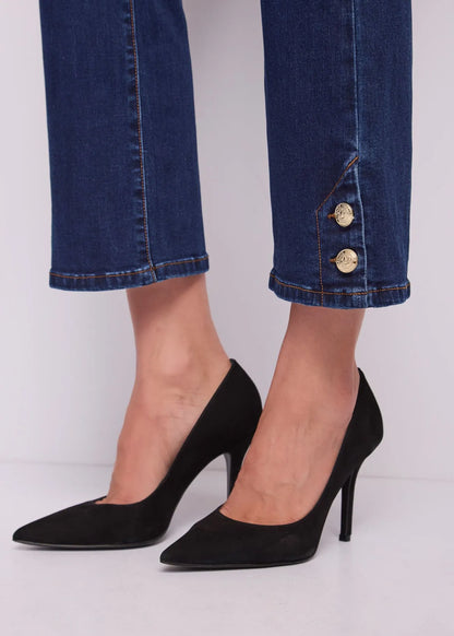 Jeans flare cropped da donna in cotone used