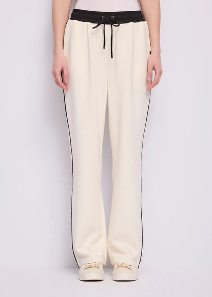 Pantaloni jogging bianchi da donna con coulisse