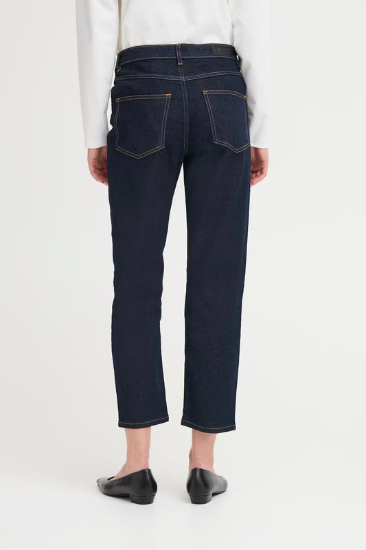 Jeans cropped denim scuro