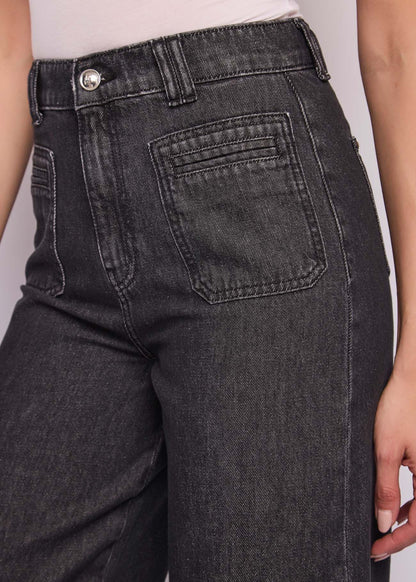 Jeans wide leg a vita alta da donna
