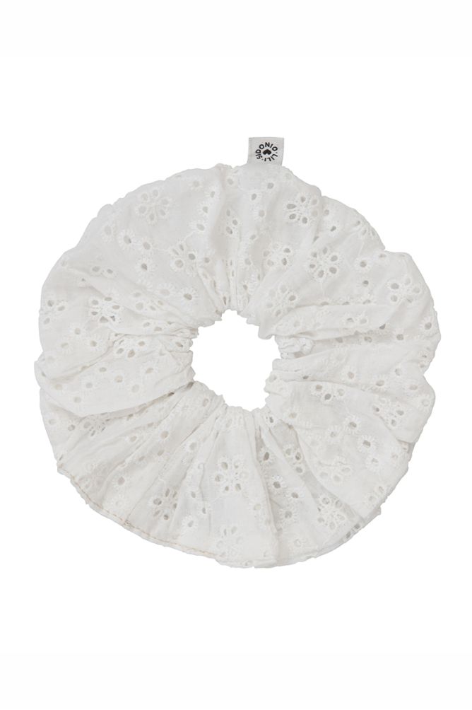 Elastico per capelli in cotone bianco