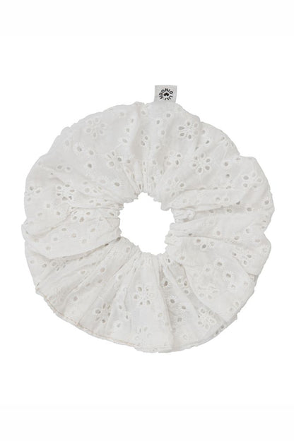Elastico per capelli in cotone bianco