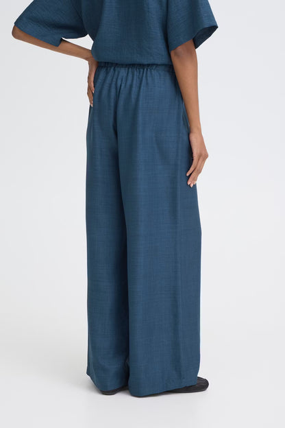 Pantalone gamba larga blu