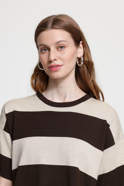 T-shirt a righe over