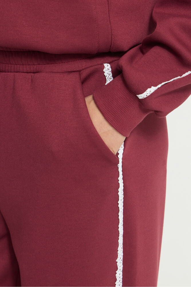 Pantalone tuta bordeaux