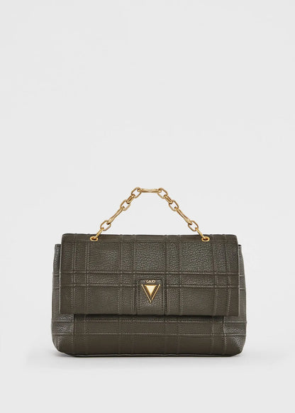 Borsa top handle verde con catena