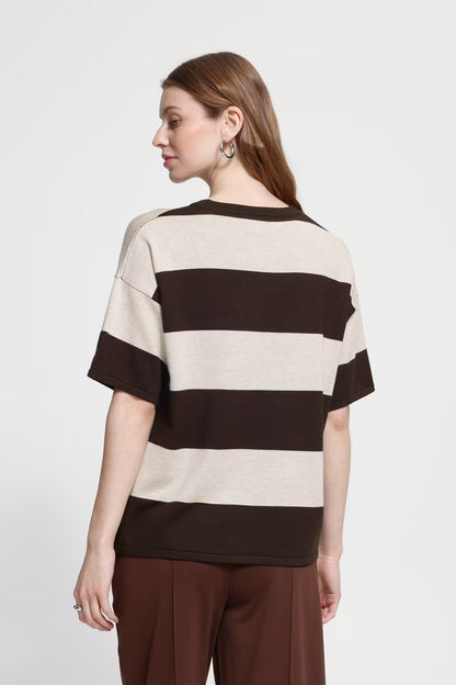 T-shirt a righe over