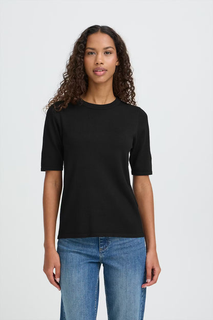 T-shirt nero a coste