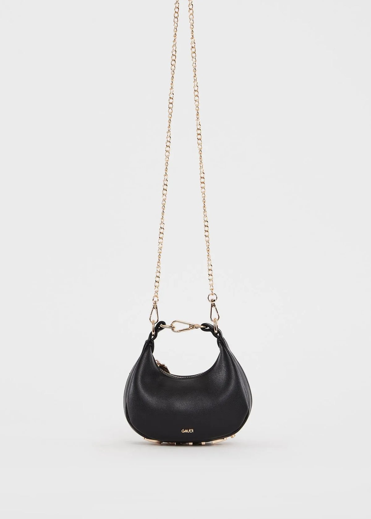 Borsa crossbody nera con catena
