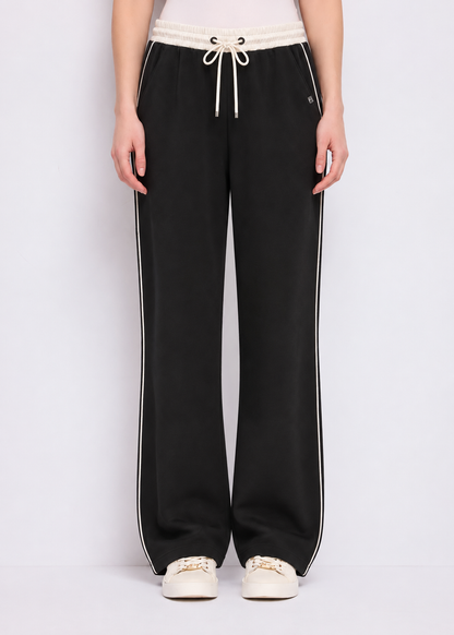 Pantaloni jogging neri da donna con coulisse