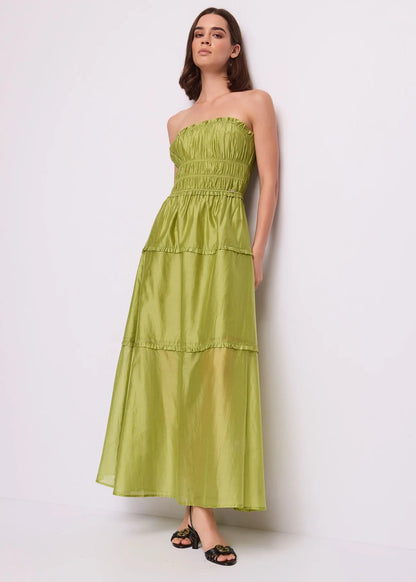 Abito verde da donna in mussola leggera