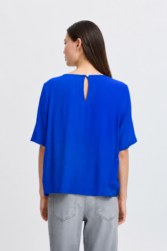 Blusa leggera blu elettrico