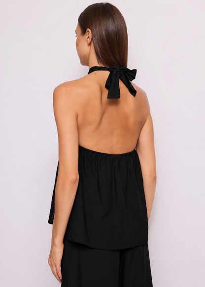 Top nero da donna con dettaglio gioiello