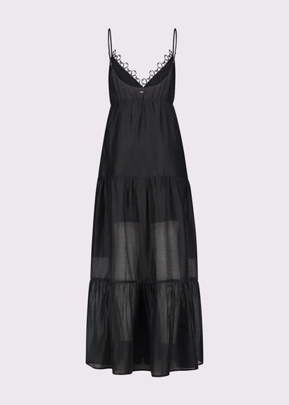 Abito nero da donna con spalline