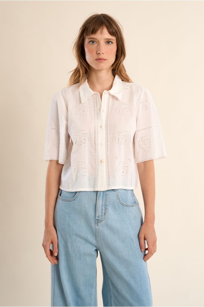 Camicia di cotone con ricami