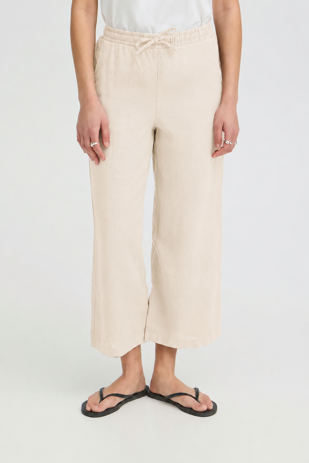 Pantaloni panna misto lino