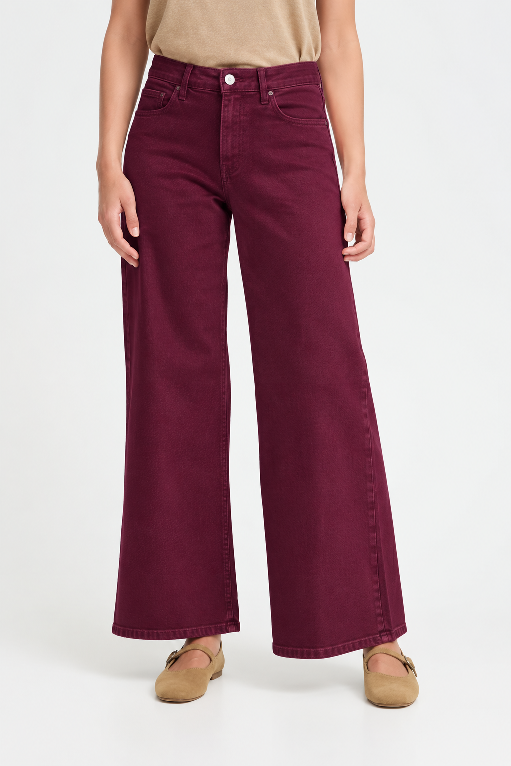 Jeans ampio bordeaux
