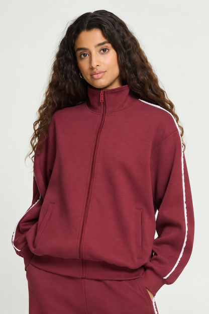 Bomber in felpa bordeaux