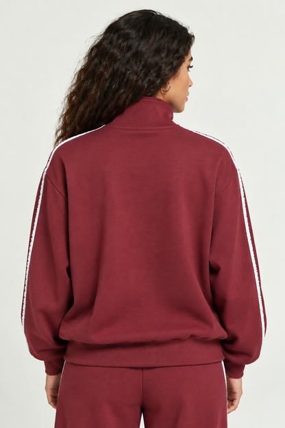 Bomber in felpa bordeaux