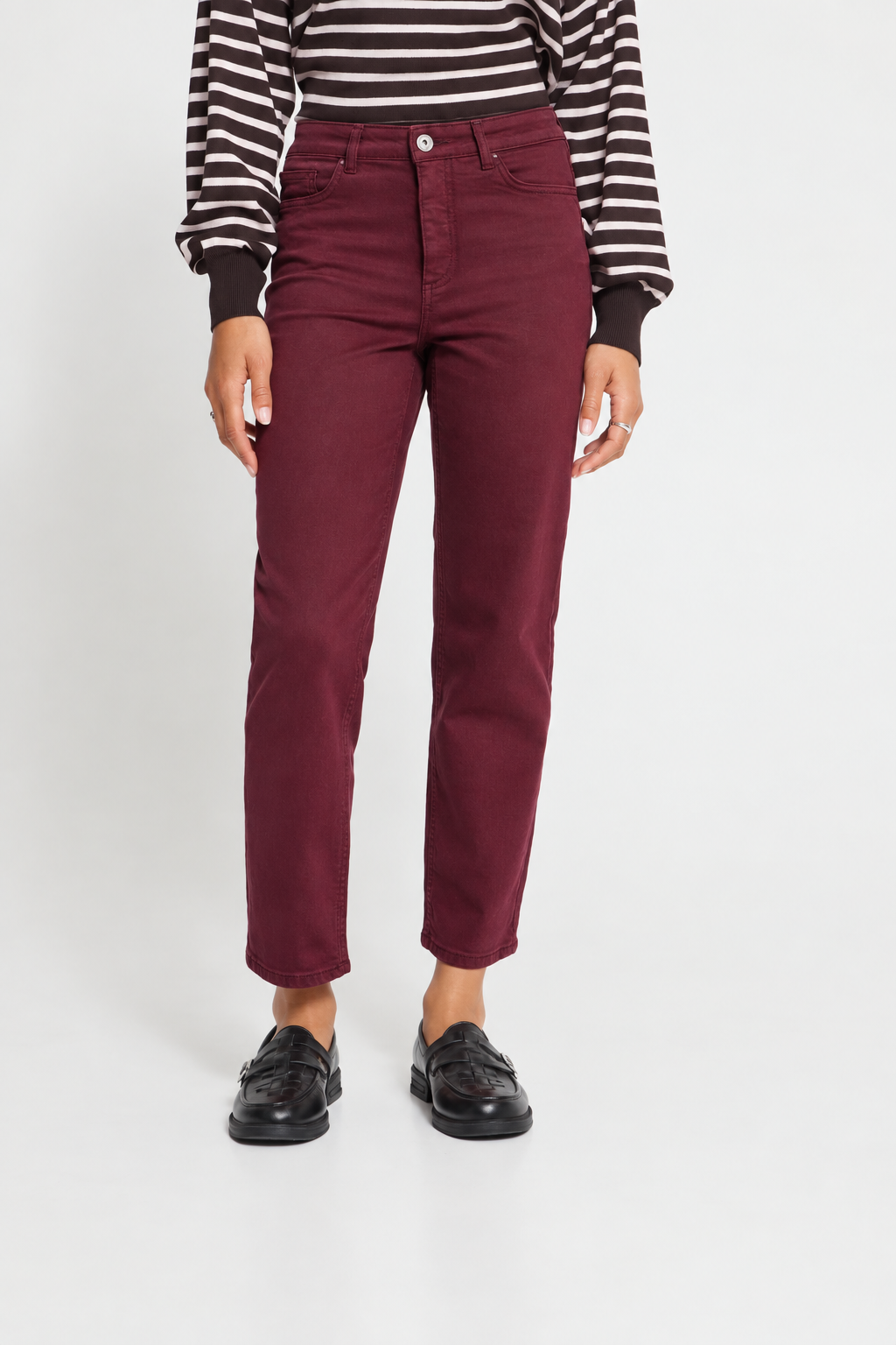 Jeans cropped bordeaux