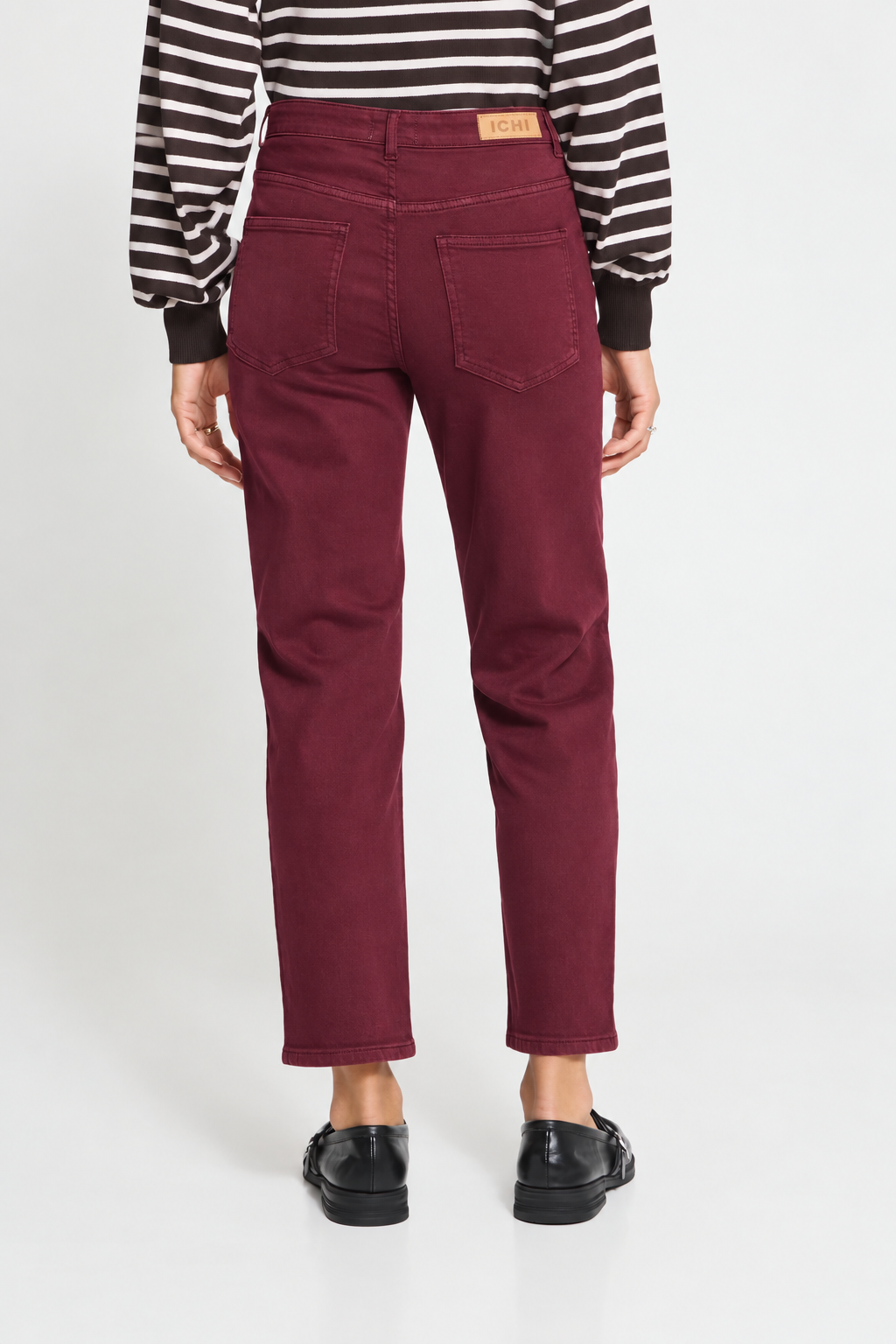 Jeans cropped bordeaux