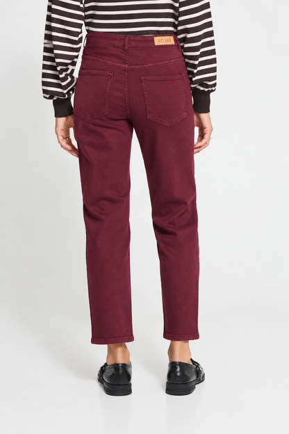 Jeans cropped bordeaux