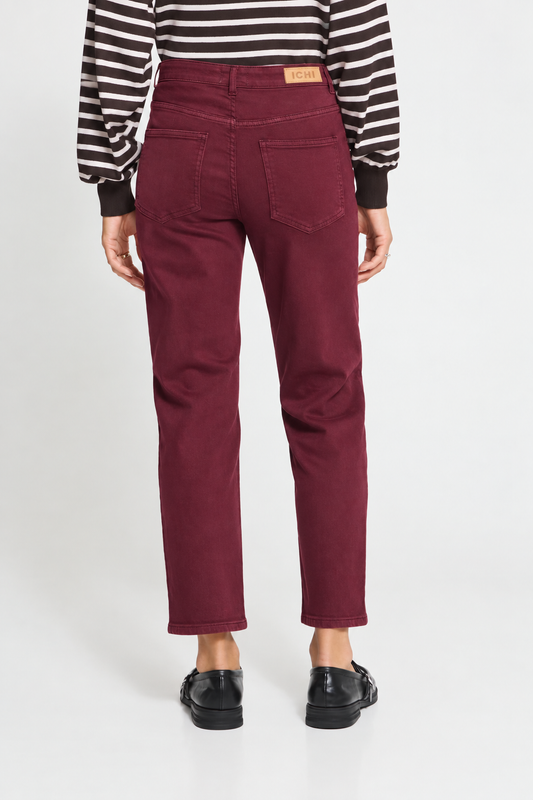Jeans cropped bordeaux