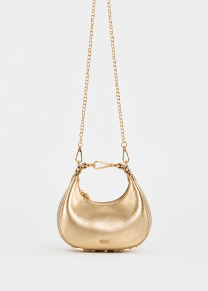 Borsa crossbody oro con catena