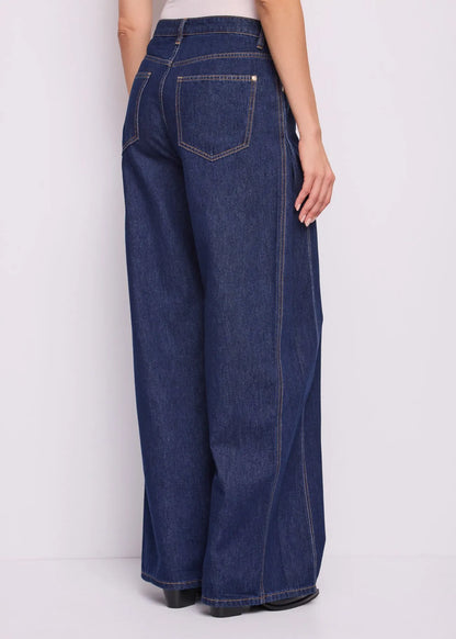 Jeans wide leg da donna con foulard
