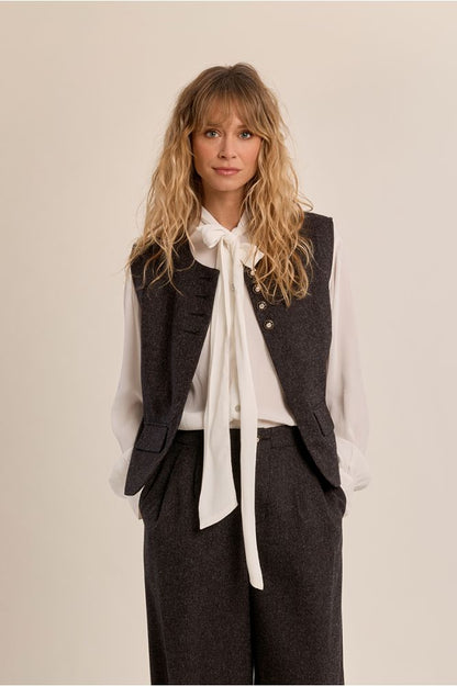 Blazer dritto senza maniche